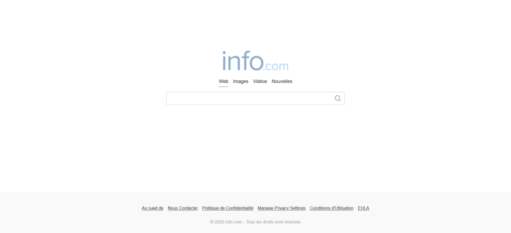 La page d'accueil d'Info.com La page d'accueil d'Info.com