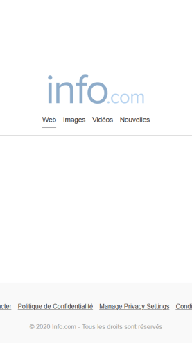 La page d'accueil d'Info.com