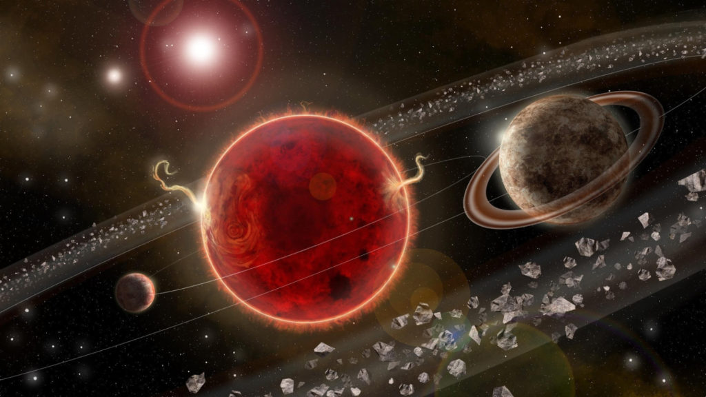Le système Proxima Centauri, vue d'artiste. // Source : Lorenzo Santinelli (photo recadrée)