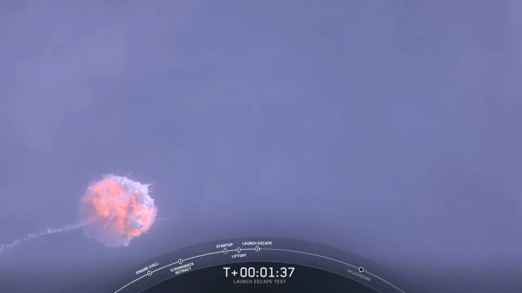 Lors du test, la fusée Falcon 9 a été détruite intentionnellement. // Source : SpaceX