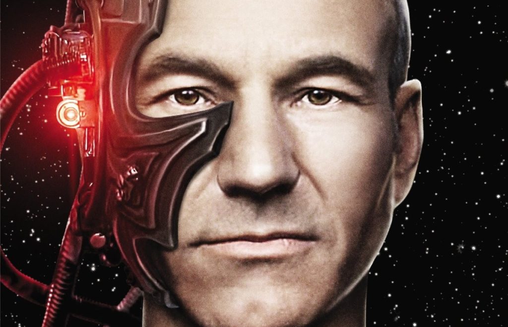 Dans ce double-épisode, Picard est assimilé par les Borgs, une espèce cybernétique. // Source : Paramount