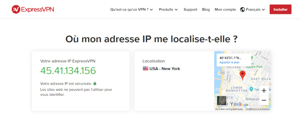 Pour vérifier que vous êtes bien connecté à un serveur, vous pouvez effectuer un test d'adresse IP.