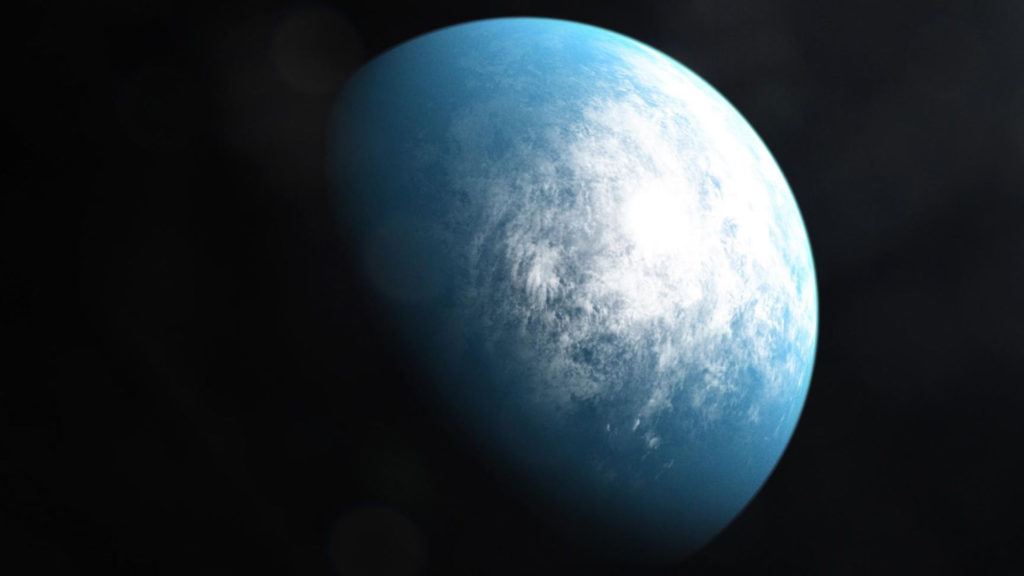 Une représentation de l'exoplanète TOI 700 d. // Source : NASA's Goddard Space Flight Center (photo recadrée)