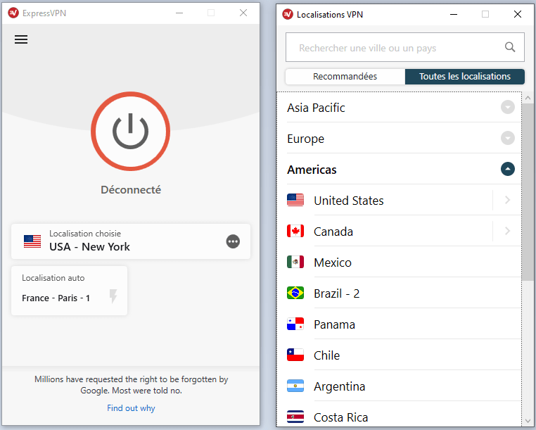 Une fois le VPN installé, il ne vous reste plus qu'à cliquer sur le bouton de connexion pour lancer la connexion à un serveur VPN.