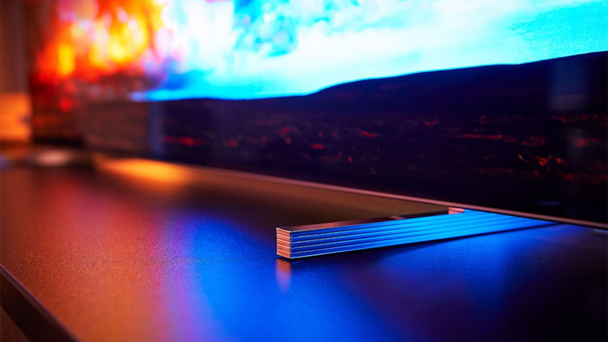 Pied de la télévision Philips OLED 804 // Source : Philips 
