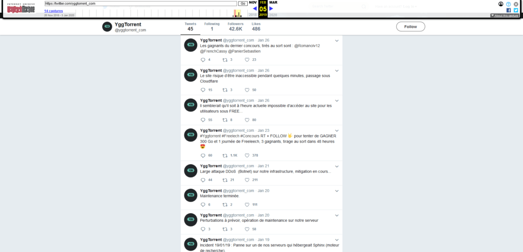 Archive Twitter YggTorrent