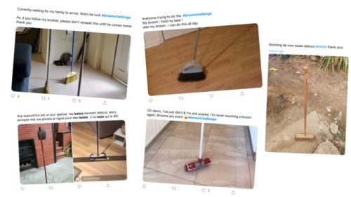 Le Broom Challenge. // Source : Captures d'écran Twitter