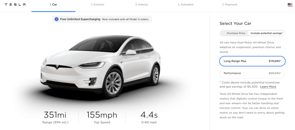 Tesla Model X Grande Autonomie Plus // Source : Tesla Tesla Model X Grande Autonomie Plus // Source : Tesla