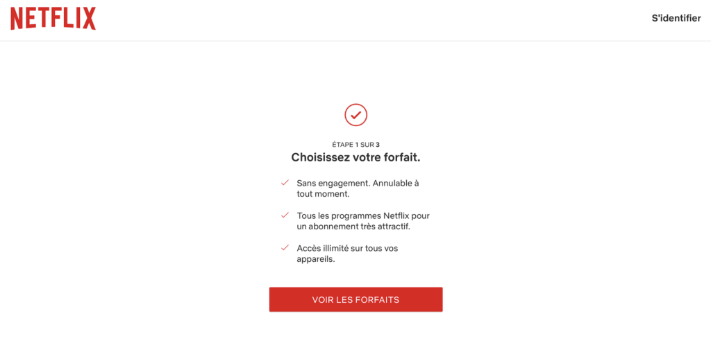 Forfaits Netflix // Source : Capture Netflix Forfaits Netflix // Source : Capture Netflix