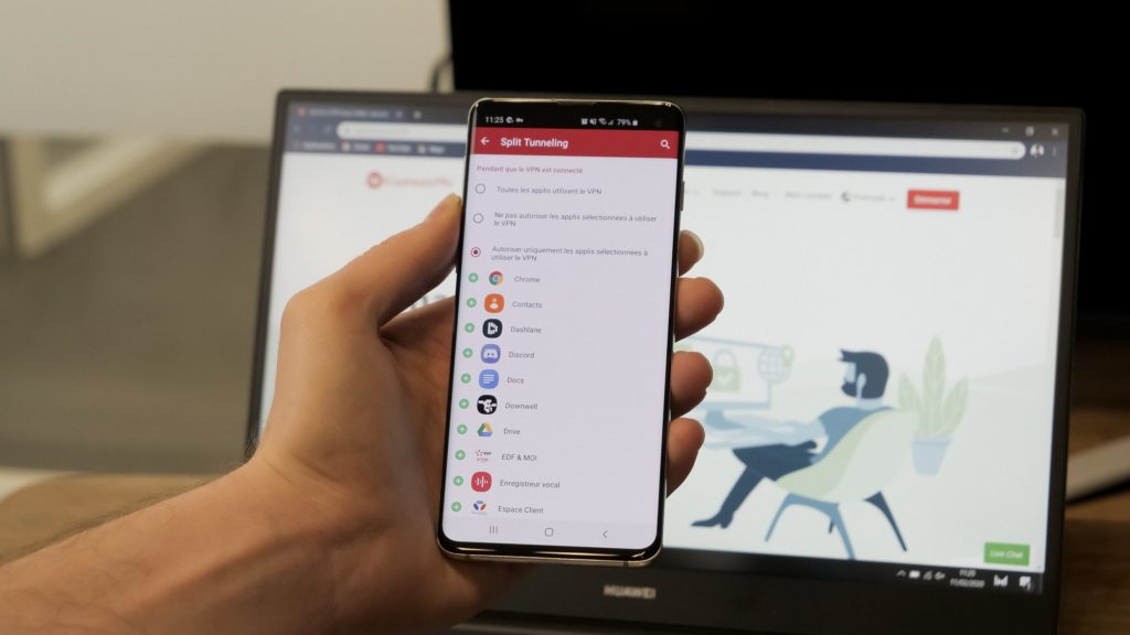Le split tunneling est l'une des fonctionnalités les plus pratique d'une application VPN, comme ExpressVPN ici.