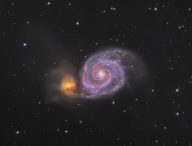 La galaxie M51. // Source : Wikimedia/CC/Chuck Ayoub (photo recadrée)