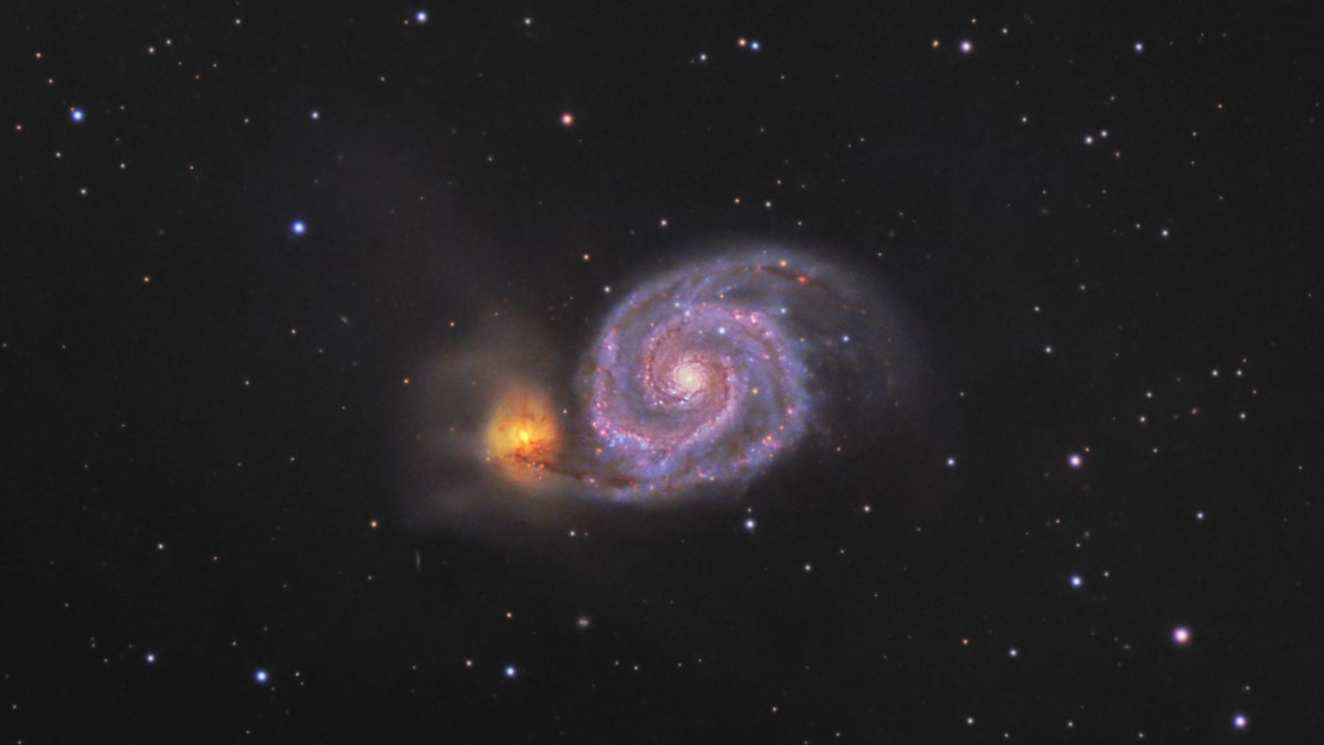 La galaxie M51. // Source : Wikimedia/CC/Chuck Ayoub (photo recadrée)