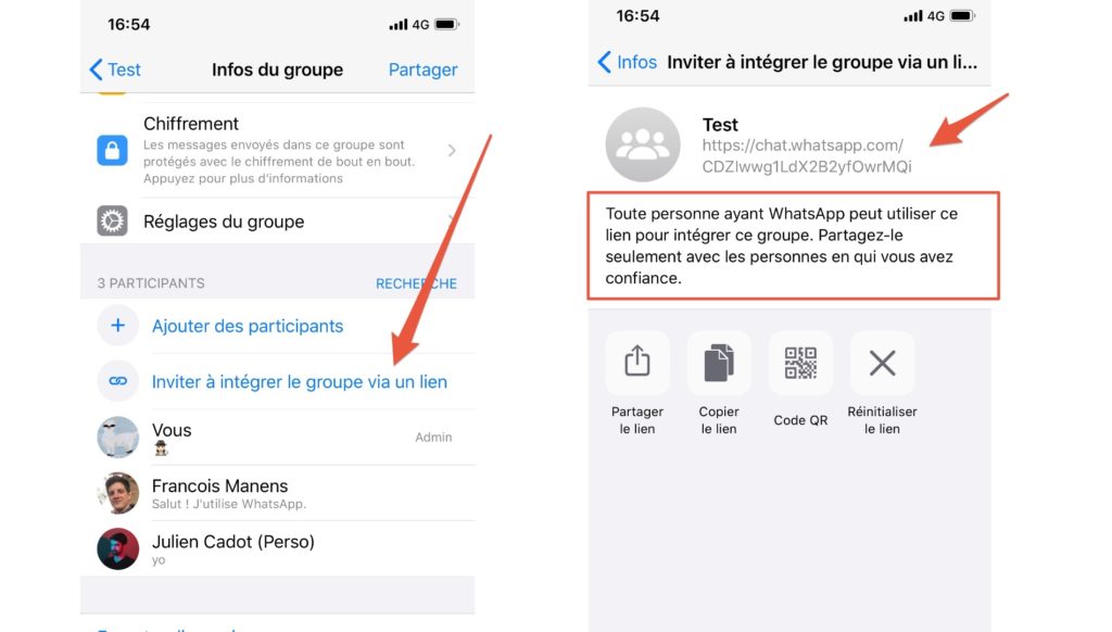 Ce qu'il se passe lorsque l'on génère un lien public pour une conversation WhatsApp Ce qu'il se passe lorsque l'on génère un lien public pour une conversation WhatsApp