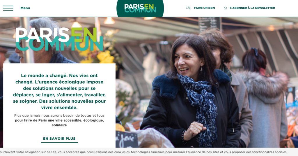 Le site de campagne d'Anne Hidalgo