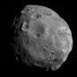 Phobos, une lune de Mars. // Source : Wikimedia/CC/ESA/DLR/FU Berlin (G. Neukum),CC BY-SA 3.0 IGO (photo recadrée et modifiée)