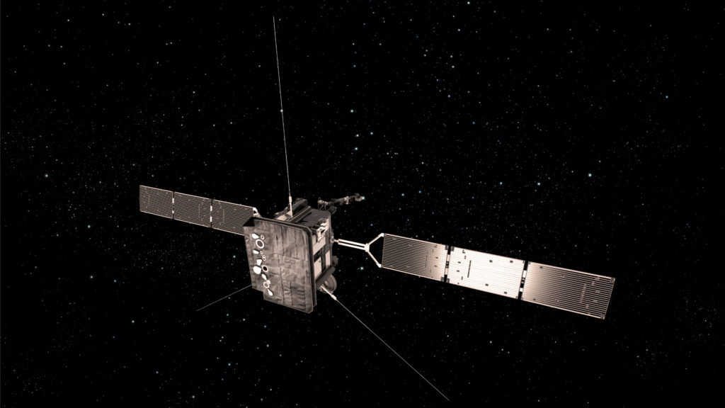 Solar Orbiter dans l'espace, vue d'artiste. // Source : ESA