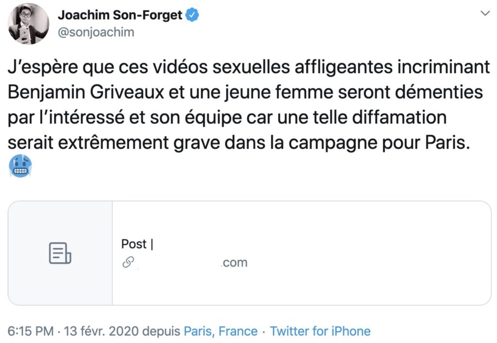 Capture d'écran Twitter Capture d'écran Twitter