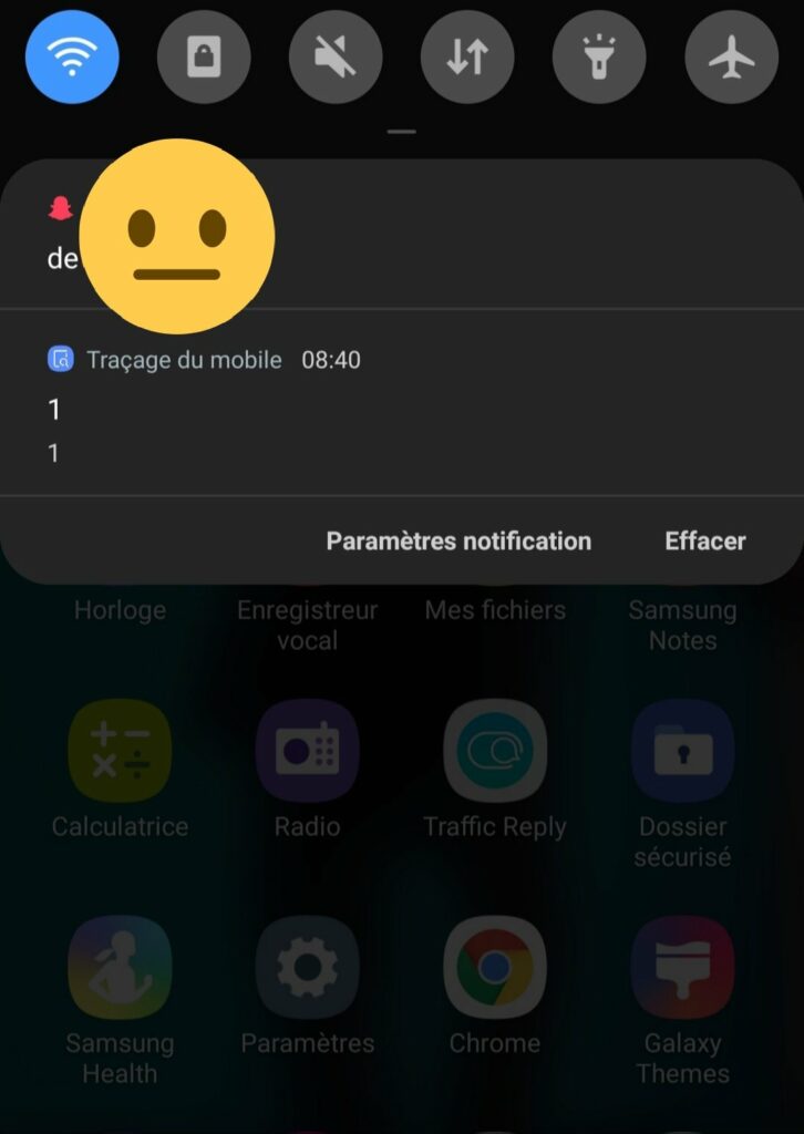La notification en question // Source : Frandroid La notification en question // Source : Frandroid