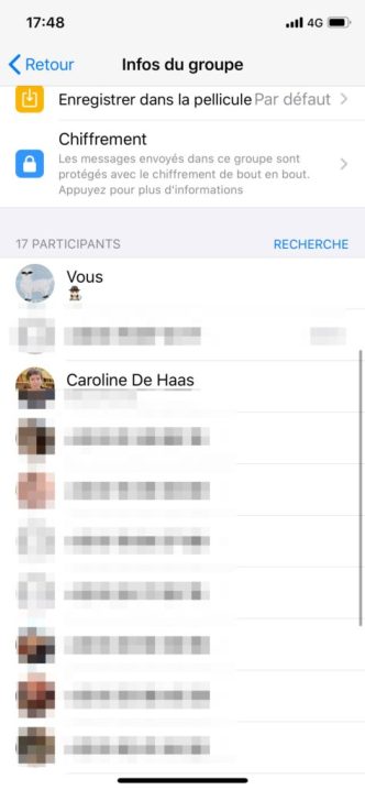 Des numéros et photos de profil publiques