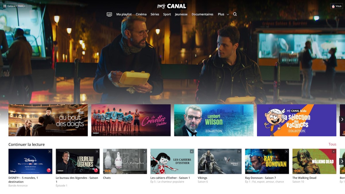 Interface MyCanal // Source : Capture d'écran