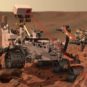Vue d'artiste de Curiosity sur Mars. // Source : Flickr/CC/NASA/JPL-Caltech (photo recadrée)