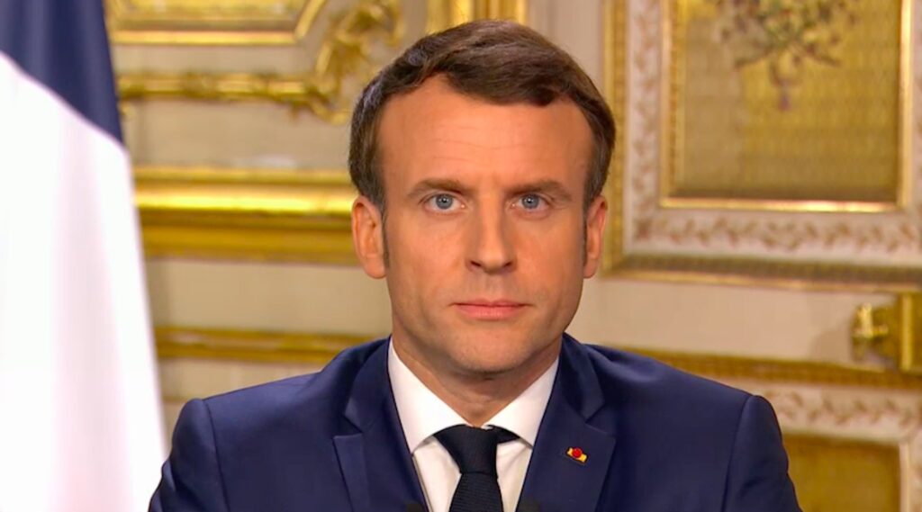 Capture d'écran de l'allocution d'Emmanuel Macron le 12 mars 2020 Capture d'écran de l'allocution d'Emmanuel Macron le 12 mars 2020