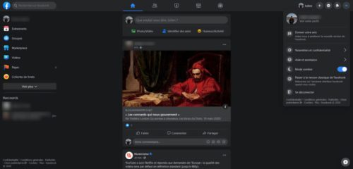 Facebook mode sombre
