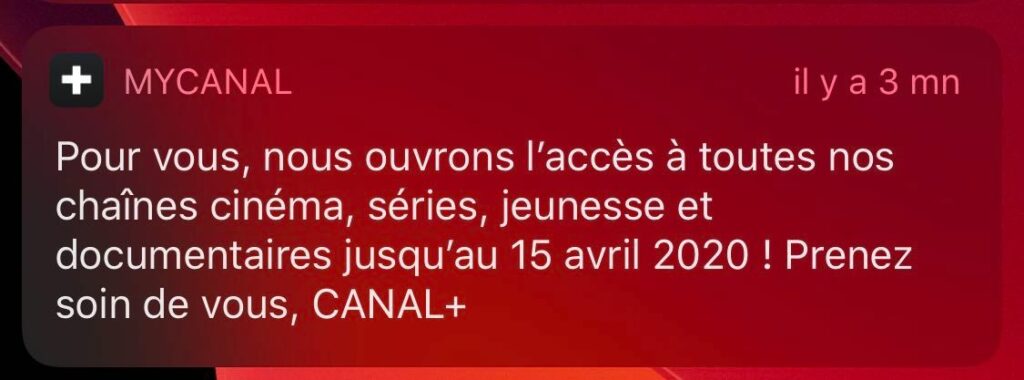 La notification. // Source : Capture d'écran Numerama La notification. // Source : Capture d'écran Numerama