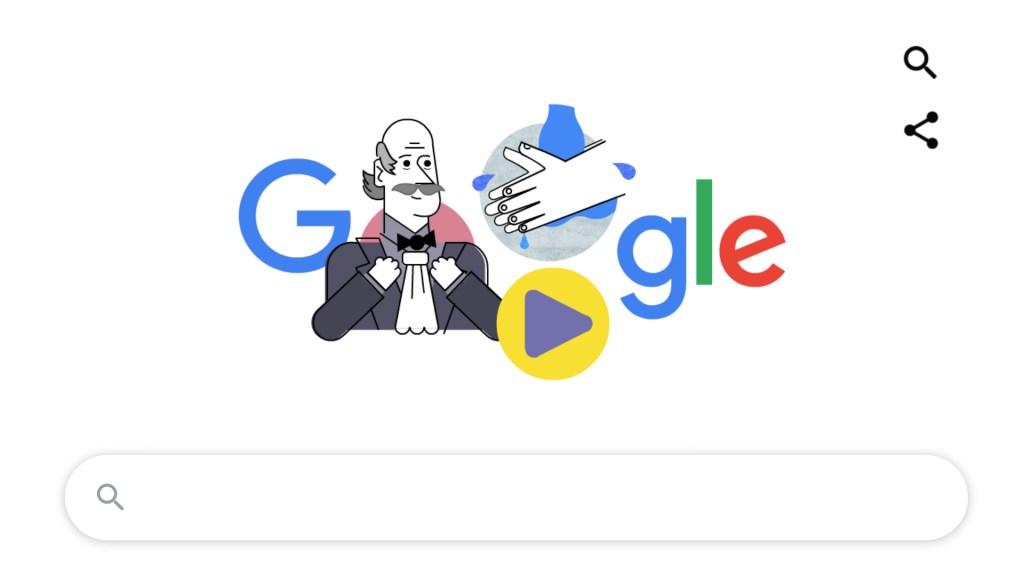 Le Doodle en l'honneur de Ignaz Semmelweis. // Source : Capture d'écran Google