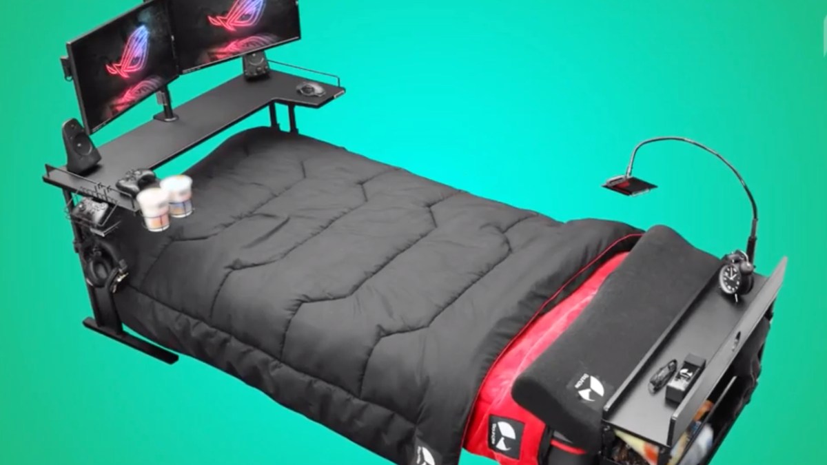 Un lit pour gamer. // Source : Capture d'écran YouTube  SocialViralTogo