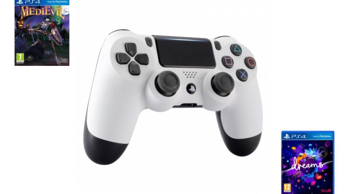 Manette PS4 blanche avec jeu offert