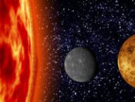 Vue d'artiste du Soleil, de Mercure et de Vénus (pas à l'échelle). // Source : Pxhere/CC0 Domaine public (photo recadrée)