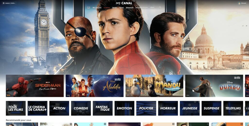 L'interface de MyCanal sur ordinateur. L'interface de MyCanal sur ordinateur.
