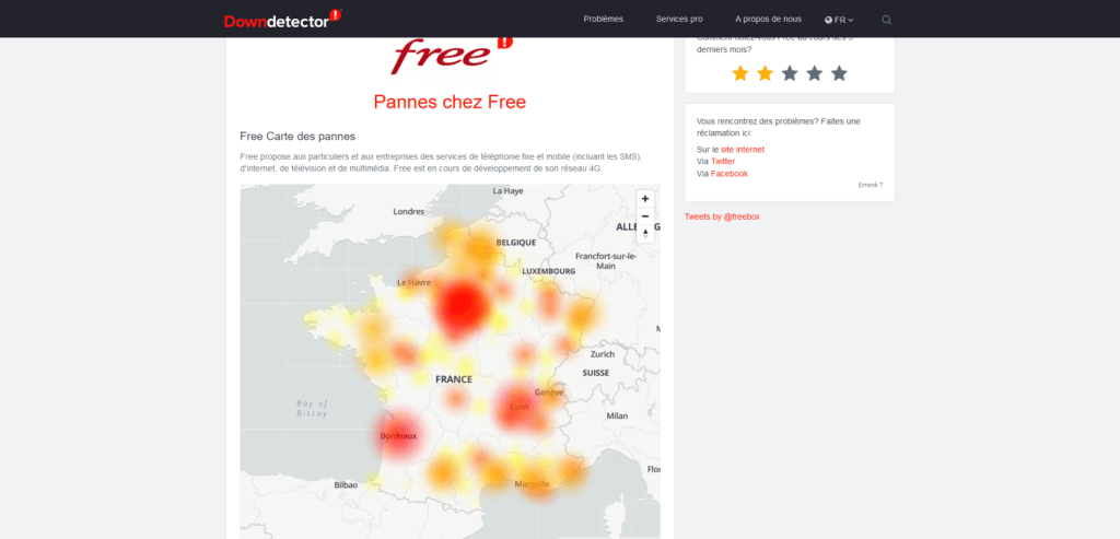 Notifications freenautes DownDetector