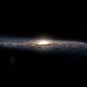 Le disque galactique de la Voie lactée. // Source : Stefan Payne-Wardenaar; Magellanic Clouds: Robert Gendler/ESO (photo recadrée)