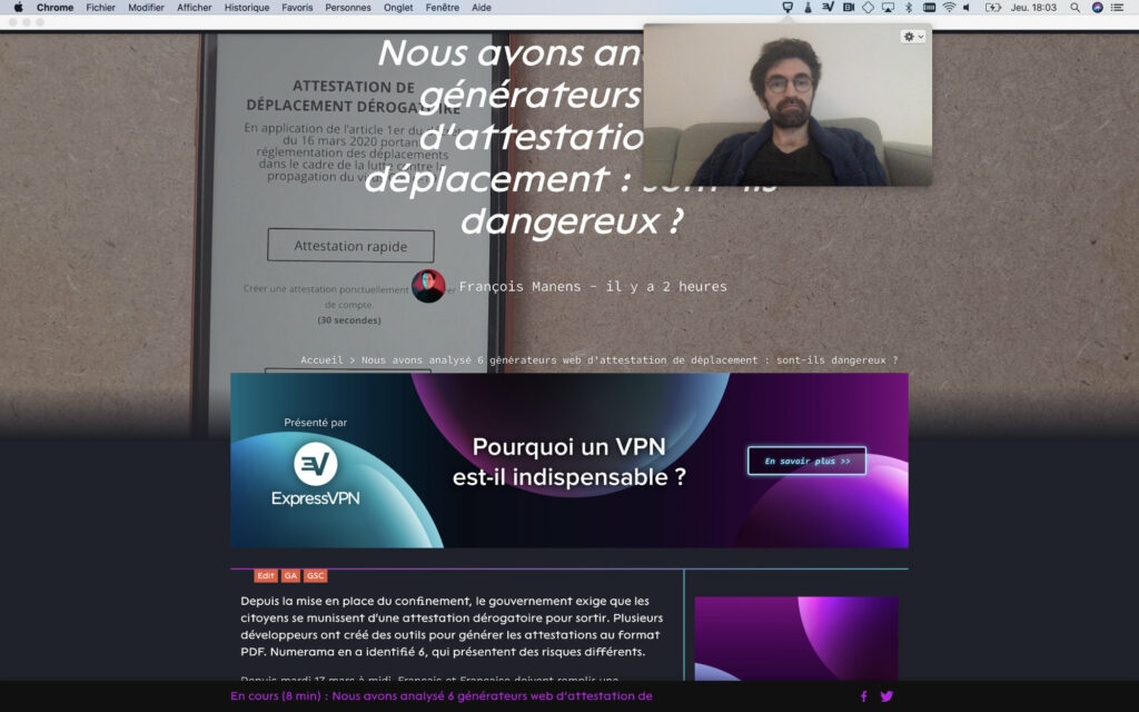 Prévisualisez votre webcam // Source : Capture d'écran Numerama Prévisualisez votre webcam // Source : Capture d'écran Numerama