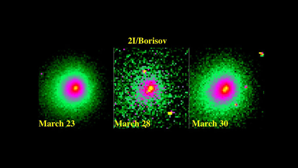 Les nouvelles données sur Borisov, obtenues par le télescope Hubble. // Source : The Astronomer's Telegram