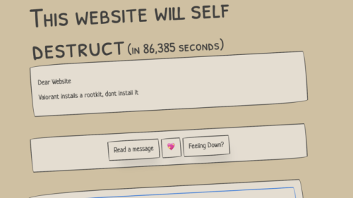 Site 'This website will self destruct' // Source : Numerama