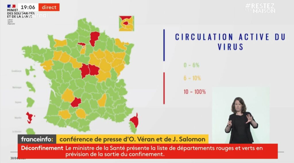 La circulation du virus // Source : Bertrand de Volontat sur Twitter, capture d'écran France Info