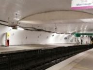 Station de métro Denfert-Rochereau, déserte, en plein confinement. // Source : L.Genet