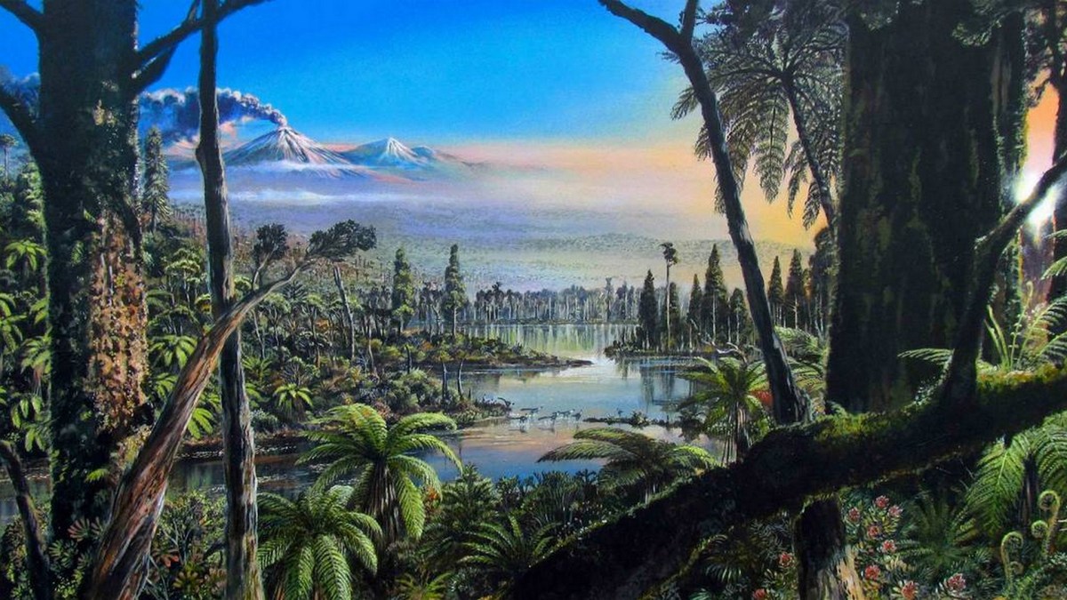 Vue d'artiste de cette forêt (Alfred-Wegener-Institut, James McKay, Creative Commons licence C-BY 4.0)