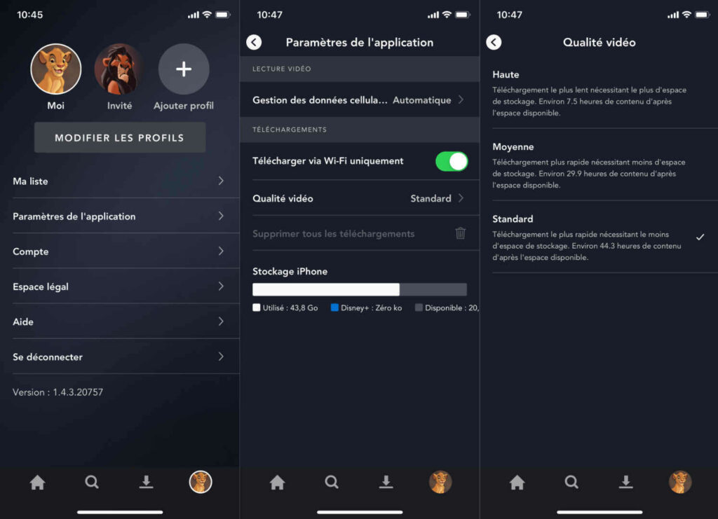 Comment télécharger des contenus Disney+ sur mobile // Source : Captures Numerama Comment télécharger des contenus Disney+ sur mobile // Source : Captures Numerama