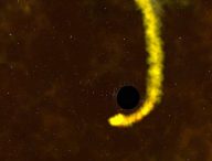 Une étoile détruite par un trou noir. // Source : NASA's Goddard Space Flight Center (photo recadrée)