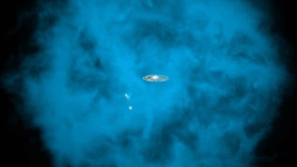 Le halo de la Voie lactée. // Source : Wikimedia/CC/NASA Goddard Space Flight Center (photo recadrée)