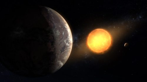 Vue d'artiste de l'exoplanète Kepler-1649c en orbite autour de son étoile. // Source : NASA/Ames Research Center/Daniel Rutter (photo recadrée)