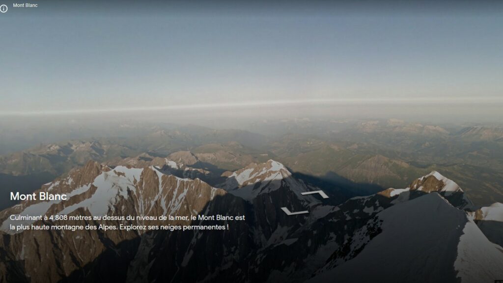 Vous pouvez escalader le Mont Blanc comme si vous y étiez. // Source : Google Arts & Culture