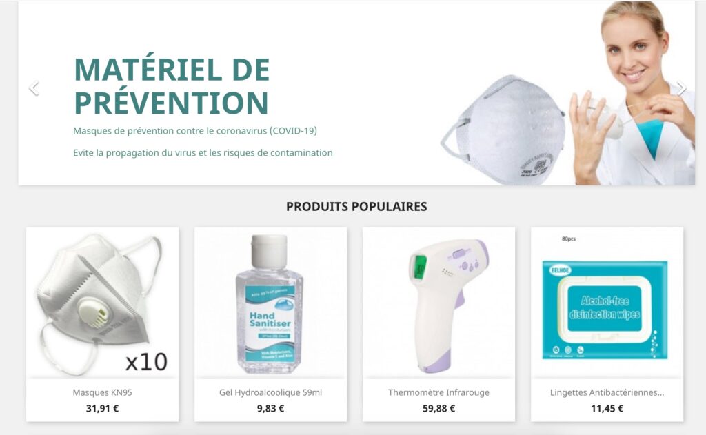 Capture d'écran du site en question Capture d'écran du site en question