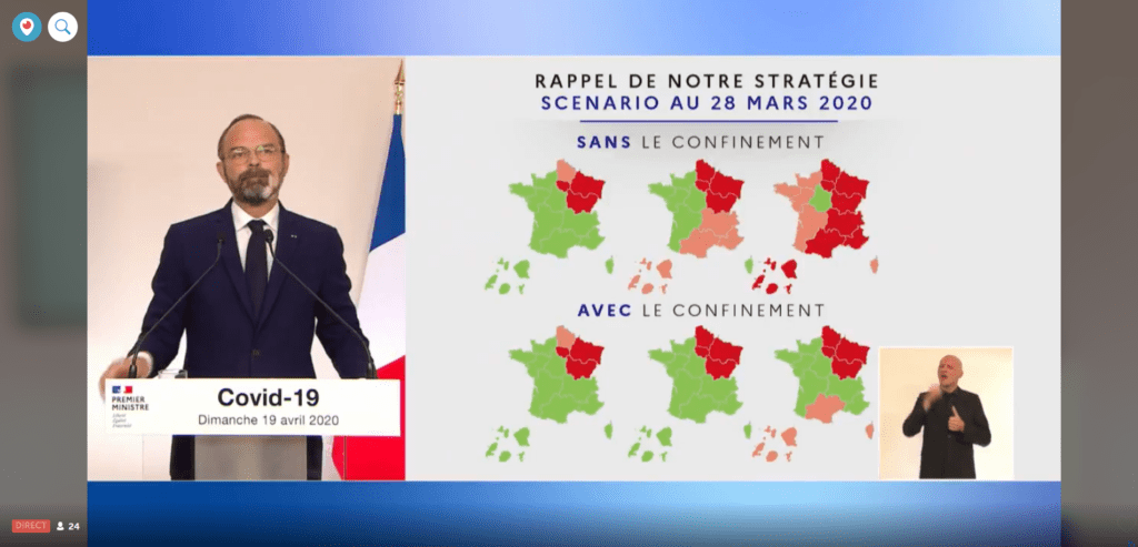 La saturation des hôpitaux, allégée grâce au confinement // Source : Capture d'écran Numerama La saturation des hôpitaux, allégée grâce au confinement // Source : Capture d'écran Numerama
