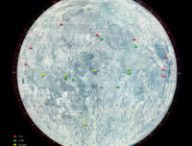 Les sites d'atterrissage de plusieurs missions lunaires. // Source : National Space Science Data Center