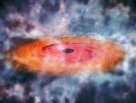 Vue d'artiste d'un trou noir. // Source : NASA/CXC/M. Weiss (photo recadrée et modifiée)